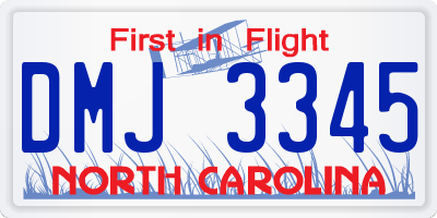 NC license plate DMJ3345