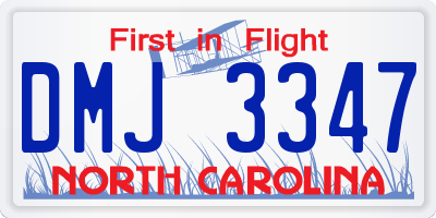 NC license plate DMJ3347