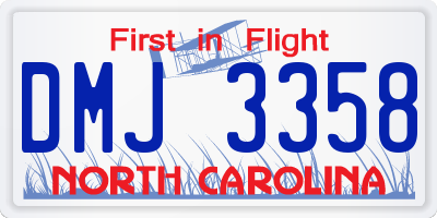 NC license plate DMJ3358