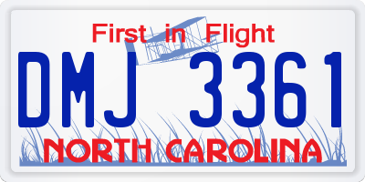 NC license plate DMJ3361