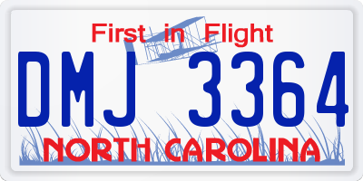NC license plate DMJ3364