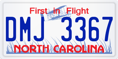 NC license plate DMJ3367