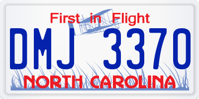 NC license plate DMJ3370
