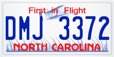 NC license plate DMJ3372
