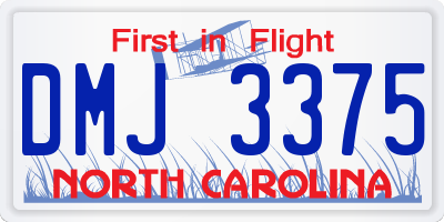 NC license plate DMJ3375