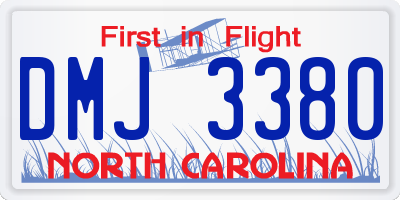 NC license plate DMJ3380