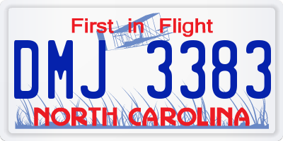NC license plate DMJ3383