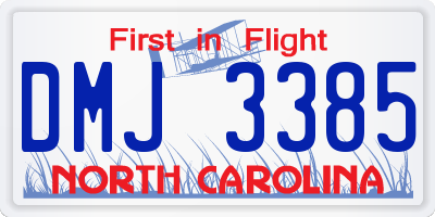 NC license plate DMJ3385