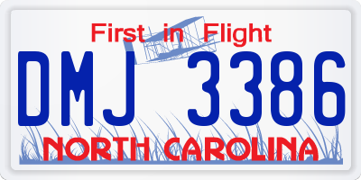 NC license plate DMJ3386