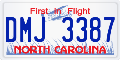 NC license plate DMJ3387