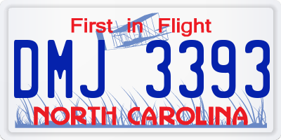NC license plate DMJ3393