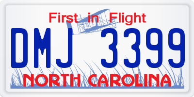 NC license plate DMJ3399