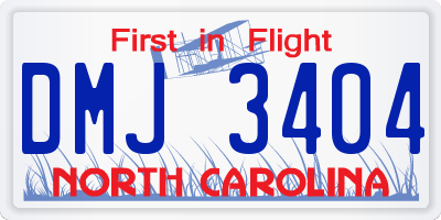 NC license plate DMJ3404