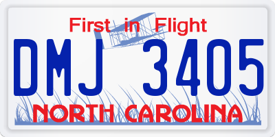 NC license plate DMJ3405
