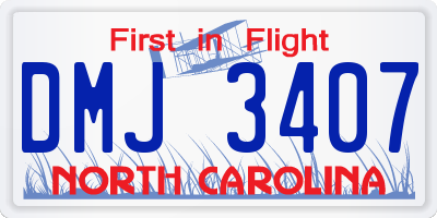 NC license plate DMJ3407