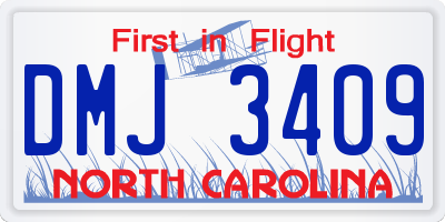 NC license plate DMJ3409