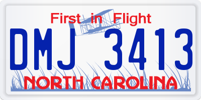 NC license plate DMJ3413