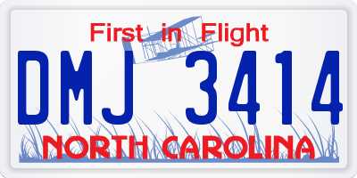 NC license plate DMJ3414