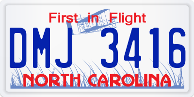 NC license plate DMJ3416