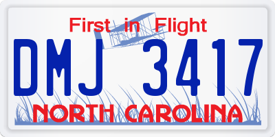 NC license plate DMJ3417