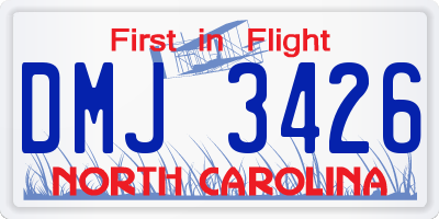 NC license plate DMJ3426
