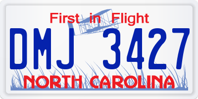 NC license plate DMJ3427