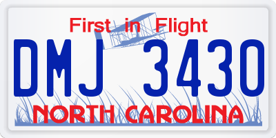 NC license plate DMJ3430