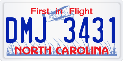NC license plate DMJ3431