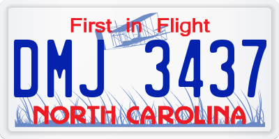 NC license plate DMJ3437