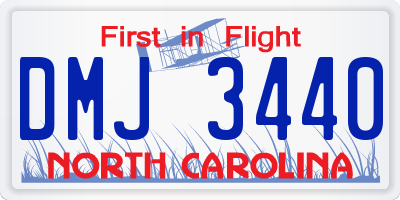 NC license plate DMJ3440