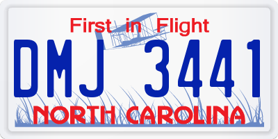 NC license plate DMJ3441
