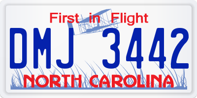 NC license plate DMJ3442