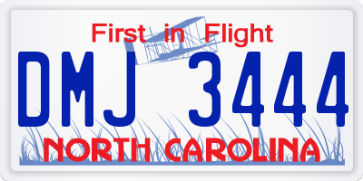 NC license plate DMJ3444