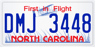 NC license plate DMJ3448