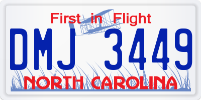 NC license plate DMJ3449
