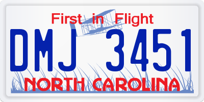 NC license plate DMJ3451