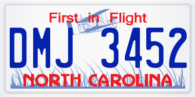 NC license plate DMJ3452