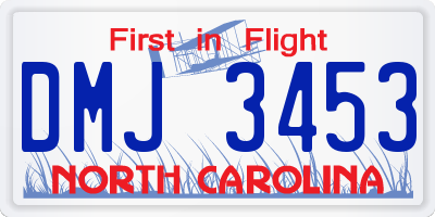 NC license plate DMJ3453