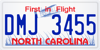 NC license plate DMJ3455