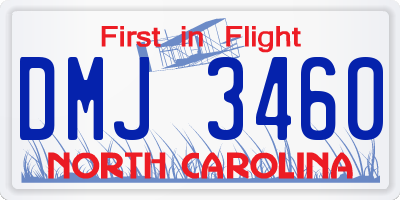NC license plate DMJ3460
