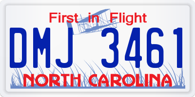 NC license plate DMJ3461