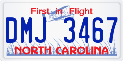 NC license plate DMJ3467
