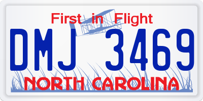 NC license plate DMJ3469