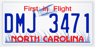 NC license plate DMJ3471