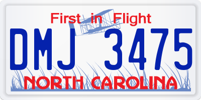 NC license plate DMJ3475