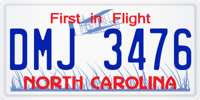 NC license plate DMJ3476