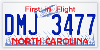 NC license plate DMJ3477