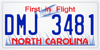NC license plate DMJ3481