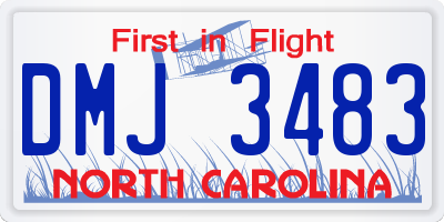 NC license plate DMJ3483