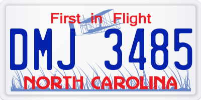 NC license plate DMJ3485